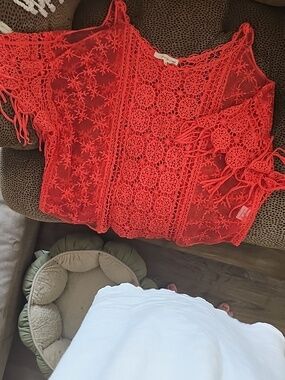 ☮️BOHO Super Cute Lacey Top. It's Too Sm For Me :/,This Will Fit Small/medium.